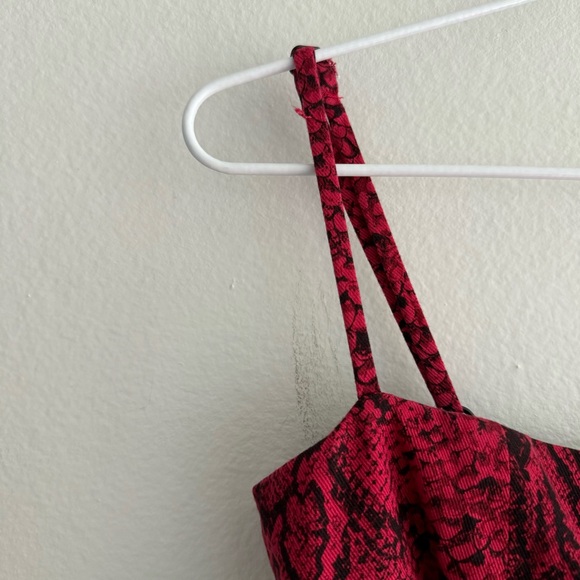 Reformation Morrison Mini Dress in Red Snake Print - Picture 3 of 13